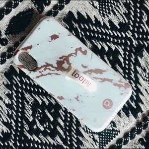 iPhone X Rose Gold Marble Loopy Case